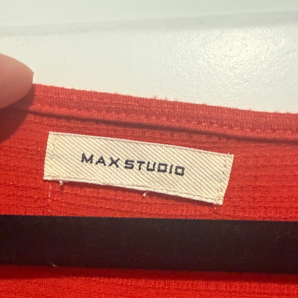Max Studio Red Short-Sleeve Tiered Mini Dress - Picture 2 of 2